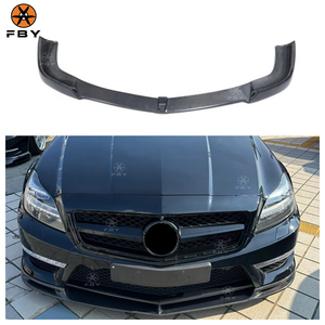 Splitter Labbro Paraurti Anteriore Stile V in Vera Fibra di Carbonio per <span class=keywords><strong>Mercedes</strong></span> Benz W218 Classe <span class=keywords><strong>CLS</strong></span> CLS63 2014-2016 Labbro Anteriore in Fibra di Carbonio - Product Image 1