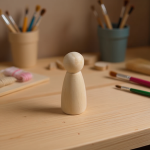 Pupazzo in legno Iln da 65 mm, accessorio artigianale in legno naturale per progetti fai da te - Product Image 2