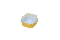 Pet Food Aluminum Foil Containers with PP Lid Oven Safe & Food Grade Square Design for Boarding 180ML