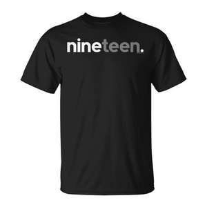 T-shirt 19e anniversaire pour adolescents – Idée promotionnelle pour t-shirt de 19 ans - Product Image 1
