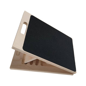 Planche inclinée en bois pliable pour étirements des mollets, équipement de fitness à domicile, noir - Product Image 4