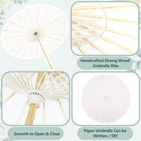 Parapluie en papier blanc de bambou chinois 2027, parapluies en bambou DIY, parasol en papier, parapluie de mariage