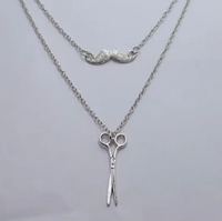 Collar de Varias Capas con Diseño de Tijeras de Estilista, Estilo Punk Gótico para Hombres y Mujeres, Regalo de Joyería