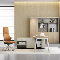 Nouvelle conception de table de bureau moderne personnalisée en chêne pour superviseur ou directeur avec prises standard US, EU, UK, AU