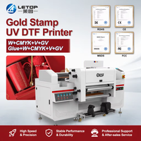 Imprimante numérique UV DTF LETOP Factory 60CM avec tête d'impression I3200 pour étiquettes et autocollants à transfert doré, machine d'impression jet d'encre rouleau à rouleau