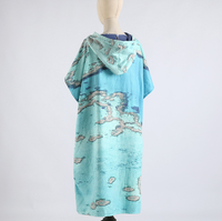 Peignoir de bain en microfibre personnalisé avec capuche, poche et manches pour surfeur, nageur, taille unique