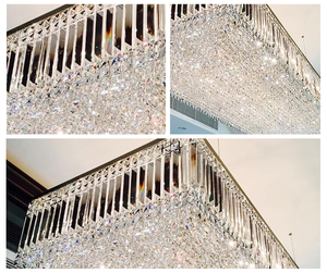 <span class=keywords><strong>Lustre</strong></span> de luxe sur mesure pour salle de banquet, design moderne <span class=keywords><strong>en</strong></span> <span class=keywords><strong>cristal</strong></span> K9, <span class=keywords><strong>grand</strong></span> <span class=keywords><strong>lustre</strong></span> carré pour hall d'hôtel et villa - Product Image 6