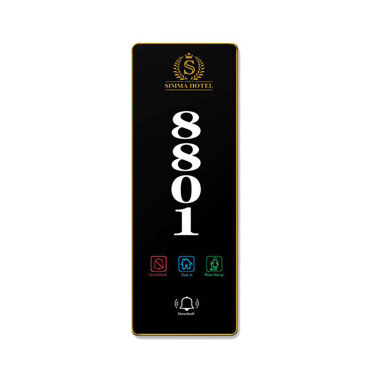 Touch Screen Hotel Electronic Doorplate Room Number Sign AC-220V