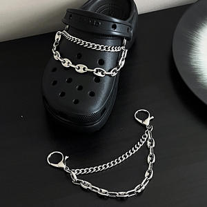 Chaînes en métal Offre Spéciale or argent pour sabots perles en métal décoration de diamant femmes hommes chaînes de chaussures breloques de chaussures décorations de chaussures - Product Image 2