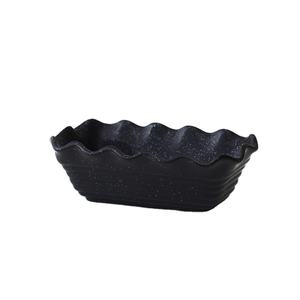Factory wholesale kitchen restaurant home wave edge rectangle speckled black <strong>ceramic</strong> <strong>tray</strong> baking stoneware bakeware for cake - Product Image 6