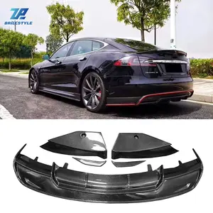 Carbon Fiber Rear Diffuser With Splitters For Tesla Model S RZ Style