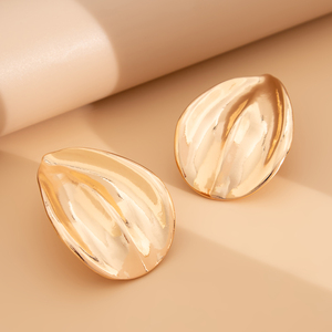 Bông tai dạng giọt nước kim loại trơn mượt kiểu dáng thời trang dành cho nữ, trang sức đơn giản hàng ngày, phụ kiện thời trang. - Product Image 3