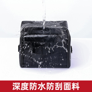 Bolsa de maquillaje profesional de gran capacidad, cierre de cremallera multicapa, asa desmontable de color sólido para herramientas cosméticas, almacenamiento en el hogar - Product Image 4