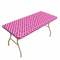 Nappe jetable en PEVA imperméable, motif diamant magenta et blanc, ajustée, rectangulaire, pour événements festifs