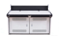 Console de contrôle de luxe pour salle de surveillance, double poste, 1200*900*750mm, centre de commande, bureau de contrôle incurvé sur mesure.
