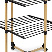 Séchoir à linge pliable à 4 niveaux avec roulettes, rangement facile pour les petits espaces