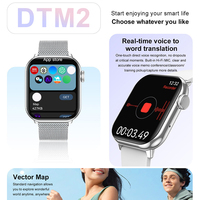Montre connectée DT M2 avec 4 Go de stockage, traduction IA ChatGPT, suivi de santé, boussole, tracker de sport et de fitness pour femmes et hommes