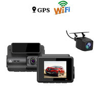 Caméra embarquée double objectif 4K+2K 2 pouces LCD de qualité supérieure, caméra de recul pour voitures avec écran, vision nocturne avec application Wifi DVR de voiture