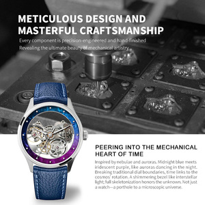 Reloj automático con logotipo personalizado, esqueleto completo, 39 mm, acero 316L, zafiro, esfera hueca, reloj de pulsera mecánico OEM, fábrica GM0057 - Product Image 2