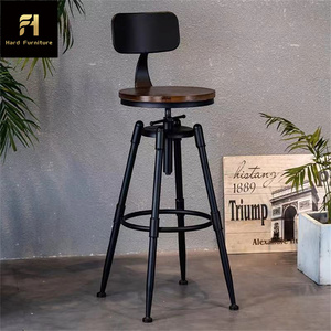 Sgabelli da Bar Industriali Nordici Rustici Commerciali di Lusso Accessibile in Ferro Senza Braccioli Regolabili in Altezza per Bancone Bar - Product Image 5