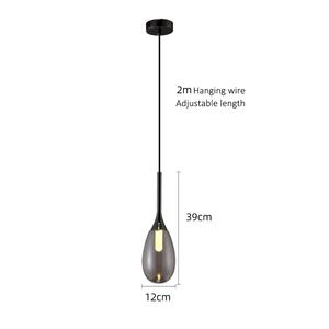 Lampade a Sospensione LED Moderne Minimaliste Regolabili in Altezza Lampadario a Goccia d'Acqua in Vetro per Bar e Ristoranti - Product Image 3