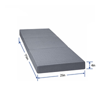 Matelas en mousse à mémoire de forme pliable en trois parties, respirant, en maille 3D, rafraîchissant, hypoallergénique, pour chambre à coucher et usage hospitalier