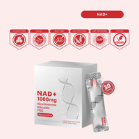 HDK NAD+ Liquide Oral 1000mg Nicotinamide Riboside PQQ Resvératrol 30 Sachets Énergie Cellulaire Concentration OEM ODM Complément Alimentaire