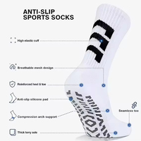 Chaussettes de football mi-mollet personnalisées avec logo, antidérapantes, en coton respirant, pour hommes