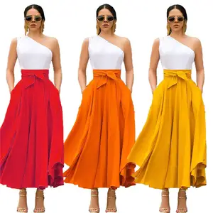 Latest Design Fashion Elegant Summer Long Skirts For Women Hip Warp Sexy Slim Ladies A-Line Skirts