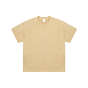 Vente en gros personnalisée de T-shirts rétro à col rond pour hommes, en coton, coupe oversize, grande taille, délavé, effet délavé à l'acide - Product Image 5