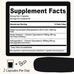 Bitkisel mikro-mineral takviyesi ürünleri Himalayan Shilajit reçine erkekler Shilajit kapsüller ashashandha <span class=keywords><strong>Ginseng</strong></span> özü <span class=keywords><strong>80</strong></span> mineraller - Product Image 4