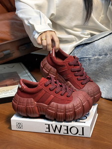 Sneakers Casual alla moda in vera pelle smerigliata da donna con grossi Sole di pneumatici Sole con plateau ''scarpe da papà'' per l'autunno - Product Image 2