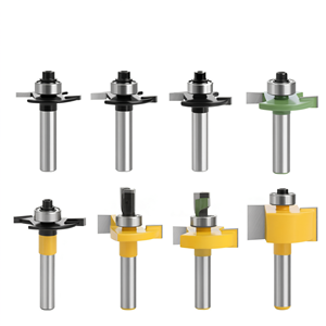 Jeu de fraises à roulement à billes LaVie 8 mm en carbure de tungstène pour le travail du bois, fraises en T droites - Product Image 1