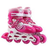Patins à roulettes professionnels pour garçons et filles, adaptés aux débutants, style patins artistiques, taille réglable, roues lumineuses en PVC, rangée unique en PU