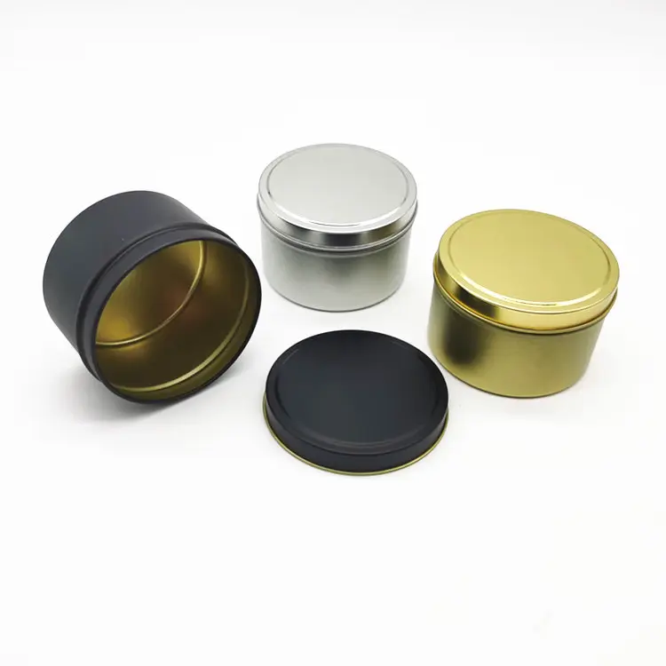 Candle Tins Can Emblazersvel Jars Black Tin Box 2 Oz 4oz 6oz 8 Oz Metal Containers Cosmetic Tea Tin