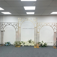 Arche de mariage, tente de chapiteau, 4 poteaux, métal doré, support de fond de photographie DIY, arche carrée pour fête, événement, scène, décoration de mariage