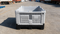 Caisse logistique en plastique avec roues |   Empilable, pliable, pour utilisation en entrepôt