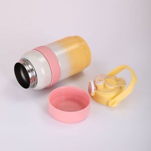 DD4317 1L Stainless Steel Double Wall Vacuum Tumbler Handle Foldable <b>Straw</b> Leakproof <b>Lid</b> 12-24 Hours Thermal Insulation for - Product Image 2
