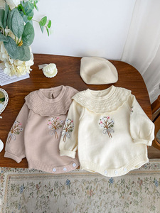 Ropa de Bebé de 0 a 3 Meses, Suéteres al por Mayor, Mamelucos Blancos Lisos de Punto, Mamelucos Afelpados para Bebé, Invierno - Product Image 3