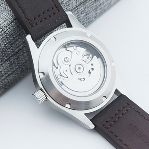 Reloj de 36 mm 39 mm sin Logotipo, Correa de Cuero, Cristal de Zafiro, Luminoso, 10 ATM, Movimiento NH35, Logotipo Personalizado, Reloj Mecánico Automático para Hombre - Product Image 4