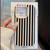 Étui de téléphone souple en similicuir à rayures simples, compatible avec iPhone 17 Air 16E 15 14 Plus 13 12 11 Pro Max XS Max