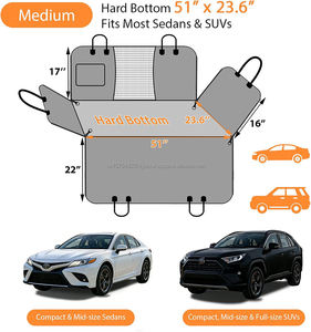 Funda Protectora Rígida para Asiento Trasero de Coche para Perros, Extensor de Asiento, Hamaca para Mascotas, Cama de Viaje con Ventana de Malla y Solapas Laterales - Product Image 4