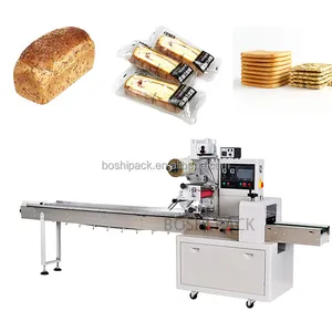 Automatische horizontale Kuchen Keks Bäckerei Ausrüstung Keks geschnittene Brot Kuchen Bäckerei Verpackungs maschine