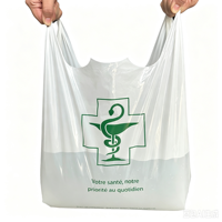 Sacs en plastique biodégradable multicolores en gros avec poignées en forme de T et logo personnalisé pour l'emballage des supermarchés, des ustensiles de cuisine et des parapluies