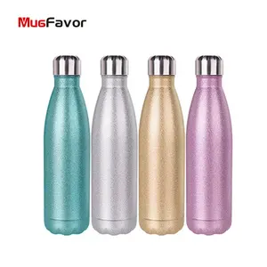 MugFavor双壁17盎司/500毫升色不锈钢可乐瓶真空杯闪光瓶 (CokeB17G)