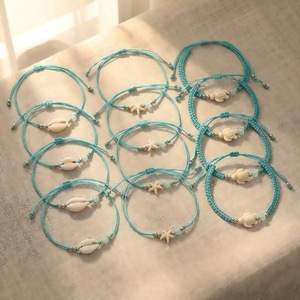 ชุดเครื่องประดับแฟชั่น สร้อยข้อมือเชือกเคลือบลายเต่า หอยทะเล ปลาดาว ประดับลูกปัด หลายชั้น สไตล์เรโทรชายหาด ของขวัญสำหรับทุกเพศ - Product Image 2