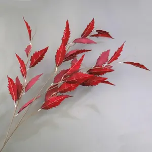 Hojas Artificiales, <span class=keywords><strong>Arreglos</strong></span> Florales Artificiales al por Mayor de China para Decoración del Hogar, Personalizados, de Buena Calidad, 4 Ramas - Product Image 5