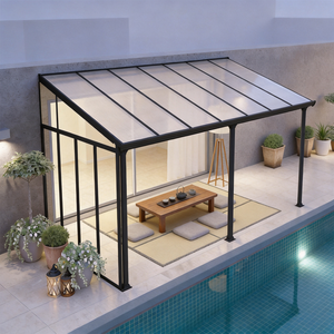 Toldo de Aluminio con Techo de Policarbonato Hueco de 6 mm y Paneles de Policarbonato Sólido de 3 mm, 500 * 300 * 250 <span class=keywords><strong>cm</strong></span> - Product Image 3