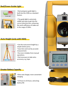เครื่องวัดมุมแบบไม่มีปริซึม Southern Surveying N6/NTS362R10U ขนาด 2 นิ้ว ระยะวัด 1000 เมตร ระดับการป้องกัน IP55 กำลังขยาย 30 เท่า พร้อมระบบชดเชยแกนคู่ สำหรับงานก่อสร้าง NTS362R10U - Product Image 4