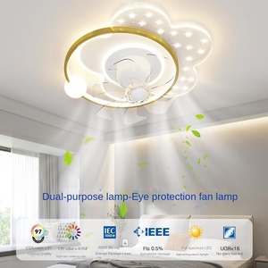 โคมไฟเพดาน LED สีขาวปรับได้360องศาดีไซน์ทรงกลมพร้อมใบพัด3-5ใบพัดมอเตอร์ DC กระจก - Product Image 1